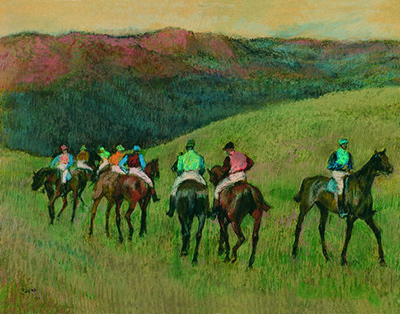 Racehorses in a Landscape Edgar Degas